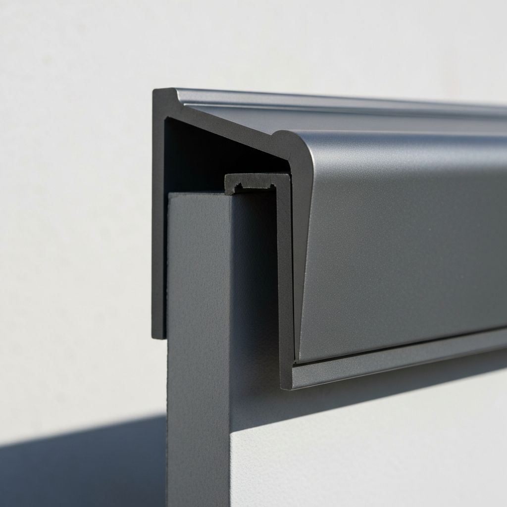 Profil 1,0 m – Mauerabdeckung / Set inkl. Schnapphalter und Stoßblech